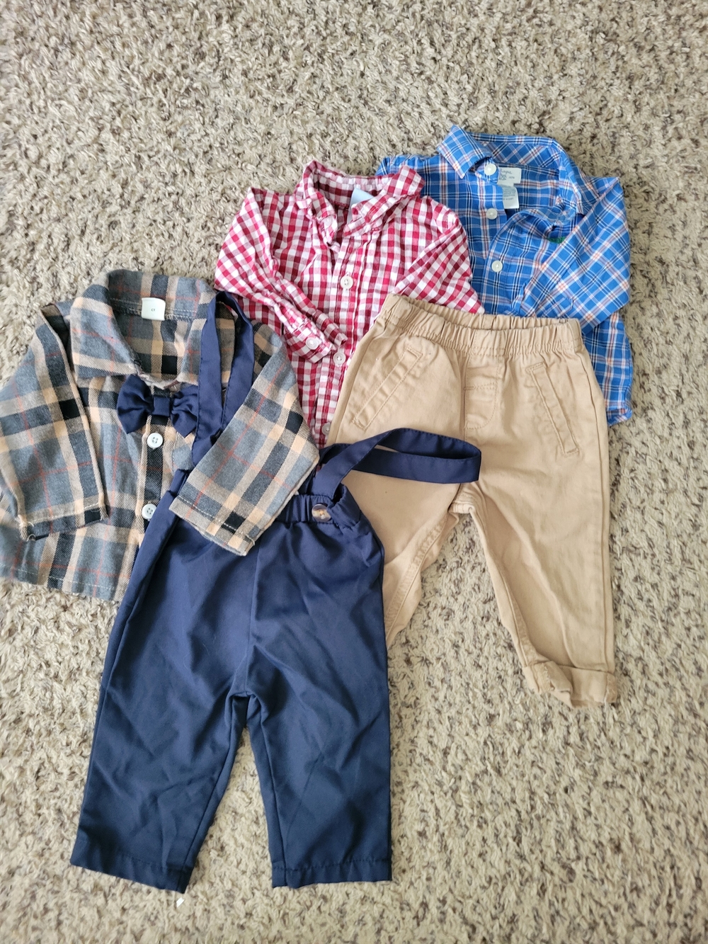 Chaps Navy, Tan, Red & Blue Kids Matching Set